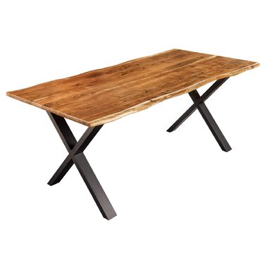 Обідній стіл Riess Ambiente з масиву дерева Mammut Nature 180 см, акація, натуральний край, стільниця 2,6 см
