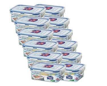 Контейнер для зберігання продуктів ZIP Premium Lock&Lock HPL806, морозильна камера, 350 мл, герметичний, міцний, перевірений - набір з 12 шт.