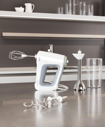 Ручний міксер Braun MultiMix 5 HM 5107 - ручний міксер з безступінчатим регулюванням швидкості, вкл. віночок, гак для тіста, ручни