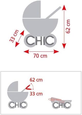 Лялькова коляска Лола, коляска для ляльок зростом приблизно до 50 см, бігова коляска, біговел для ляльок, коляска для ляльок, конф