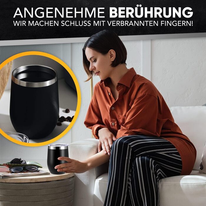 Винний кухоль TELANKS на винос, 2 шт. и келиха для вина, кружка для вина з нержавіючої сталі, ізольована кришкою, подарунок для ке