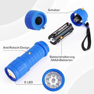 Світлодіодний ліхтарик EverBrite Mini, 6 шт. Маленький дитячий ліхтарик з 18 батарейками типу ААА, ПОПЕРЕДНЬО ЗІБРАНИЙ, подарунки для вечірок для дітей, ручний ліхтарик для надзвичайних ситуацій, на природі, у походах, на природі