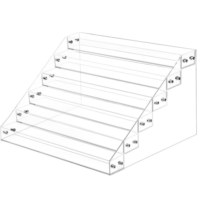 Рівневий акриловий органайзер для лаку для нігтів, підставка для зберігання лаку для нігтів, окулярів, чорнила для татуювання, ефірних олій, пляшечок з фарбою та іншого - прозорий настільний органайзер на 78-84 пляшечки, 6-