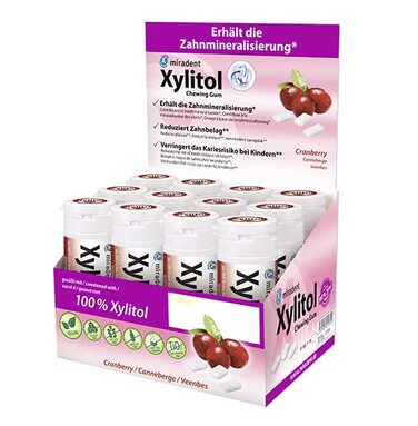 Жувальна гумка miradent Xylitol Dental Care журавлина– 12 шт.