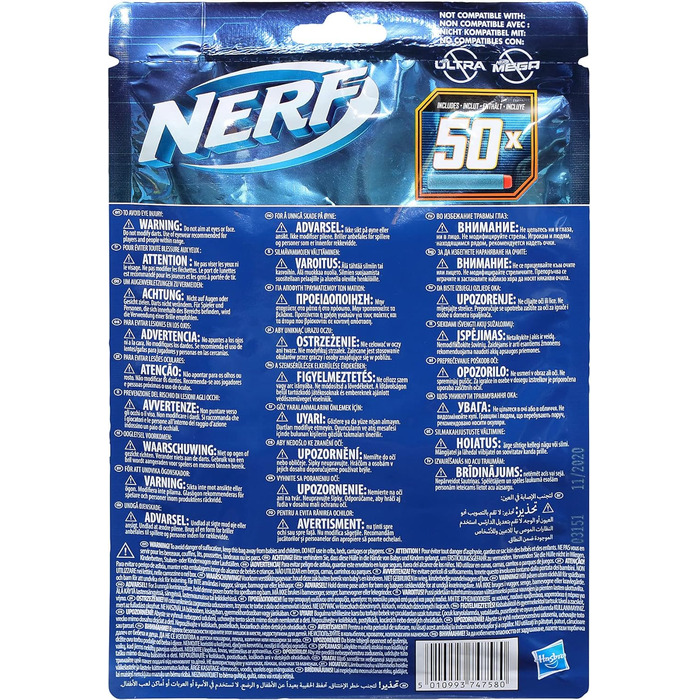 Дротиків - 50 дротиків Nerf Elite 2.0 - сумісні з усіма бластерами Nerf, які використовують дротики Elite, 2.0 50