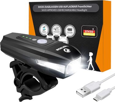 Комплект велосипедних ліхтарів, схвалений StVZO, з USB-акумулятором, світлодіодним велосипедним ліхтарем, велосипедним ліхтарем, комплектом велосипедного освітлення, ВКЛЮЧАЄ передні та задні ліхтарі, велосипедні ліхтарі для дітей та дорослих. 2. Тільки пе