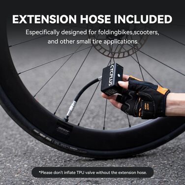 Велосипедний насос CYCPLUS AS2 Tiny E-Pump, портативний, 65x46.5x28 мм, 100 psi, алюміній, чорний