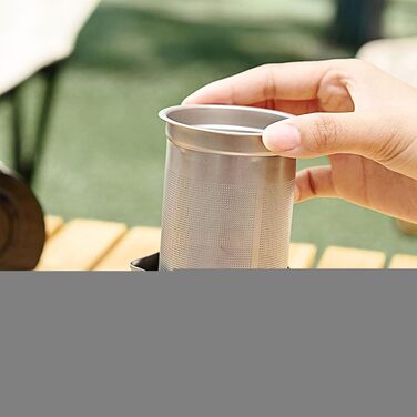 Набір для чаювання Ті-Сет 4 предмети чашка для води та чайне яйце, набір чашок з титанового сплаву. Ідеально підходить для походів, кемпінгу та активного відпочинку. Титаново-нержавіюча сталь, для чоловіків та жінок, для дому та подорожей, для піших прогу