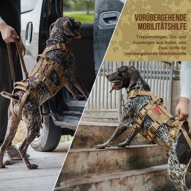 Шлейка для собак OneTigris, шлейка підтримки SKYEWALKER, регульована підйомна шлейка з 2 ручками для підтримки та реабілітації, підходить для середніх та великих собак коричневого кольору, розмір M