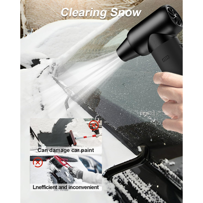 Електричний пилосос, розпилювач повітря під тиском, 3-швидкісний 180000 обертів за хвилину, пиловник зі стисненим повітрям, щітка для чищення та бездротова струменева сушильна машина для швидкого заряджання USB для набору для чищення ПК, автомобіля, диван