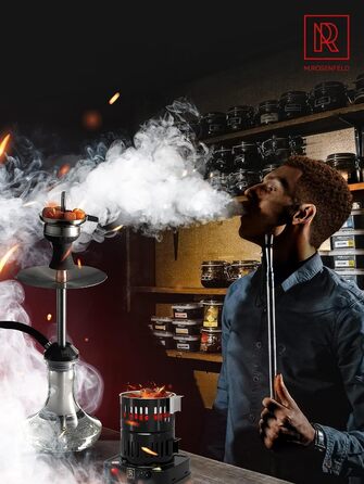 Кальянна вугільна запальничка електрична 800 Вт Turbo вугільна запальничка з дуже довгим кабелем 150 см, знімним кошиком для вугілля та 2 щипцями - Пальник для кальяну для кальянних кубиків Black Black 800w