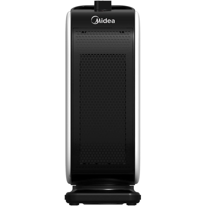 Портативний вентилятор-обігрівач Midea Nty15-19Cae, низьке енергоспоживання, керамічний нагрівальний елемент PTC, 1500 Вт, енергоефективний з регульованим термостатом, білий та чорний, 25,8 x 10,3 x 28,5 см, 3 кг, 1500 Вт білий