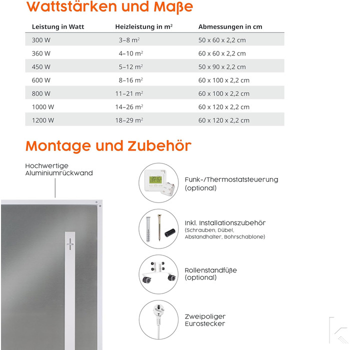 Інфрачервоний обігрівач Knighaus - 1000 Вт - для монтажу на стелю Інфрачервоний стельовий обігрівач Ефективний електричний обігрівач Сертифіковано TV/GS 5-річна гарантія виробника Захист від перегріву Стельовий обігрівач потужністю 1000 Вт без термостата