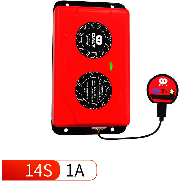 Розумний активний балансувальник Daly 1A 14S з Bluetooth-додатком для літій-іонних акумуляторів LiPo NCM LTO, вирівнювальної плати сонячного накопичення енергії 14S, розумний активний балансувальник 1A