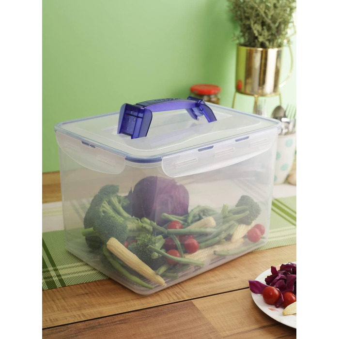 Герметичний контейнер Lock&Lock Classic з ручками та зливним отвором, 10 л 29,5 x 23 x 20,3 см 100 герметичний та водонепроникний контейнер для зберігання продуктів з кришкою Морозостійкий контейнер 10 л зливна решітка