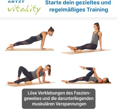 Корковий ролик для фасцій Масажний ролик для фасцій, виготовлений зі 100 корку Екологічний та антибактеріальний Масажний ролик для фасцій Корковий ролик, виготовлений у Португалії, бежевий, 30 x 10 см