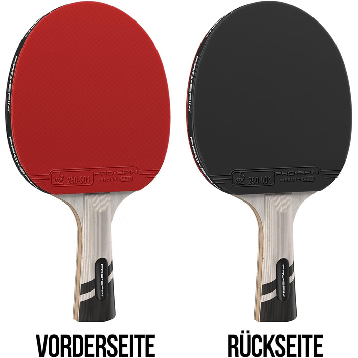 Професійна ракетка для настільного тенісу PRO SPIN карбонова червона