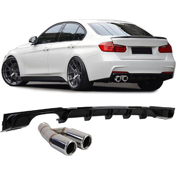 Задній дифузор Gloss Вихлопна труба Double Tube Chrome підходить для BMW F30 F31 316 318 320