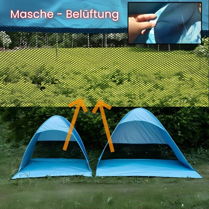 Розкладний пляжний намет, пляжний намет для 3-5 осіб, захист від ультрафіолету UPF 50, великий намет 200 см x 165 см x 130 см, розкладний пляжний намет, від TARENT