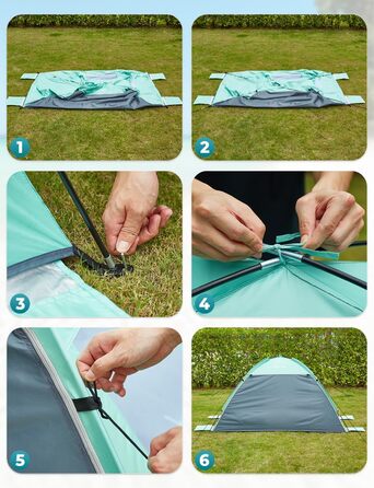 Пляжний намет Glymnis Beach Shelter з 2 дверима на блискавці, захист від ультрафіолету UPF50, вітронепроникний, невеликий розмір у упаковці, пляжний намет для 2-3 осіб