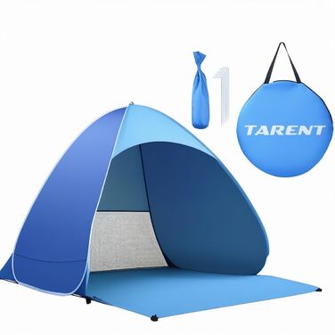 Розкладний пляжний намет, пляжний намет для 3-5 осіб, захист від ультрафіолету UPF 50, великий намет 200 см x 165 см x 130 см, розкладний пляжний намет, від TARENT