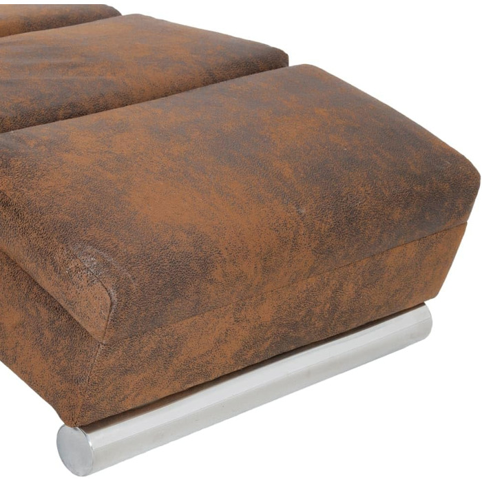 Шезлонг vidaXL з 5 режимами масажу, функцією підігріву, масажним реклайнером, кріслом для відпочинку, шезлонгом, коричневим замшевим виглядом