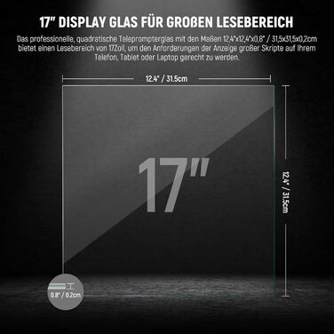 Дюймовий розсіювач променів для телесуфлера DIY, 70T/30R, заміна скла телесуфлера, 12,4&39 x 12,4 x 0,8/31,5 x 31,5 x 0,2 см, загартоване скло промислового класу, NA17, 17-