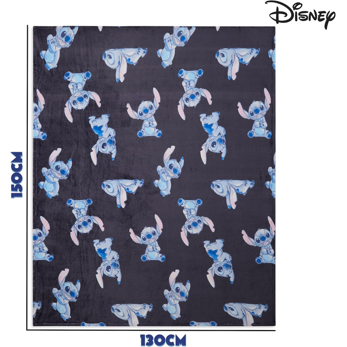 Флісова ковдра Disney Stitch, маленька, тепла, м&39яка ковдра, пухнаста ковдра, різнокольорова, для ліжка, дивана, затишна зима, 150x130 см, подарунки Stitch (Blue Stitch), Blue Stitch 150x130 см