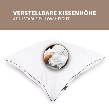 Подушки KALIOPE на блискавці 80 x 80 см, 2 шт. Гіпоалергенні подушки для сну Подушки для сну на боці Подушки для сну Готельної якості 2x80x80 із блискавкою