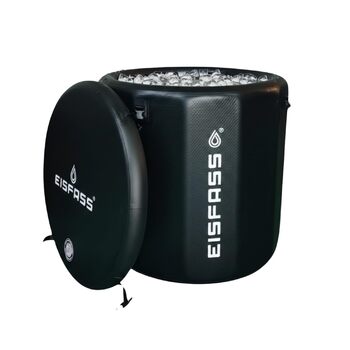 Льодова бочка з додатковою ізоляцією (100 см Ø x 95 см заввишки) для дорослих, ідеально підходить для крижаних ванн, приблизно 350 літрів. Підходить для холодової терапії, відновлення після занять спортом та крижаних ванн.