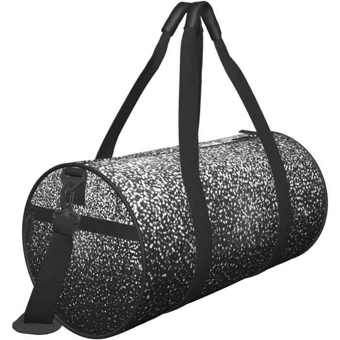 Синя смугаста сумка-дорожня сумка з черепом, кругла, великої місткості, легка та міцна, чудовий подарунок для походів, відпустки, ділових поїздок та іншого, з блискучими срібними блискітками.