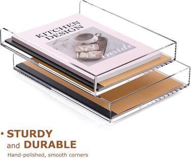 Лоток для листів SANRUI, що штабелюється, формату A4, 4 відділення, лоток для документів формату DIN A4, прозорий офісний органайзер та лоток для паперу для настільних аксесуарів та документів, сучасна 4-рівнева система організації