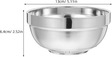 Двошарова чаша з нержавіючої сталі 5,1 дюйма ізольована проти гарячого дитяча чаша супова чаша для дому, кемпінгу, сімейного посуду для рису