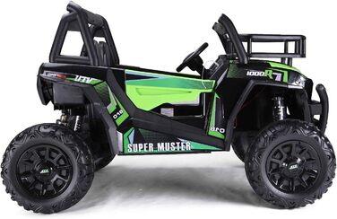 Дитячий електромобіль RIRICAR 24V UTV, зелений, електромобіль для дітей 2-х місцевий з пультом дистанційного керування 2.4 ГГц, дв