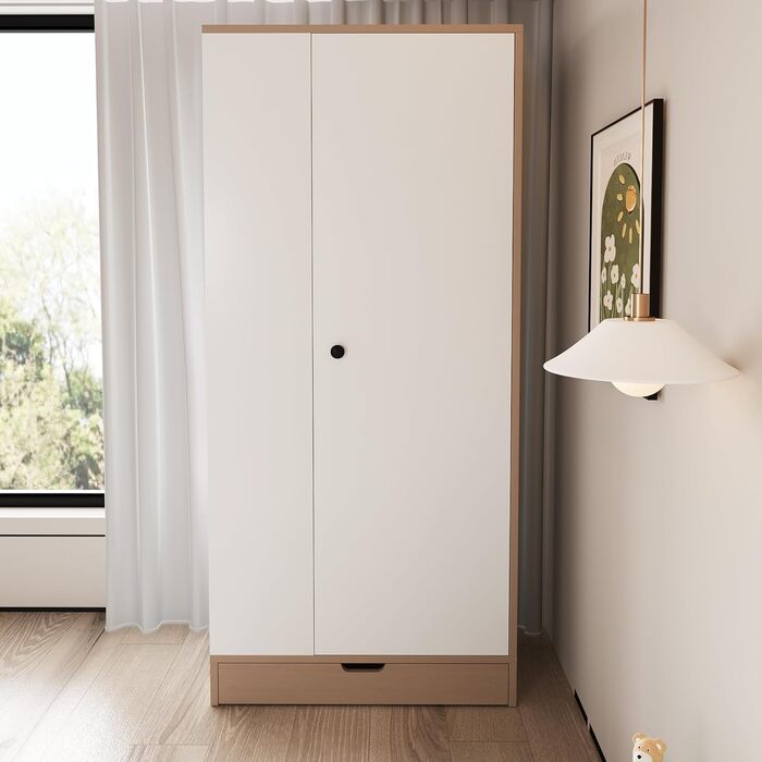 Шафа Soweiz, одностулковий дизайн, мінімалістичний стиль, міцна та стійка, з полицями та шухлядами, 70x40x170 см (біла)