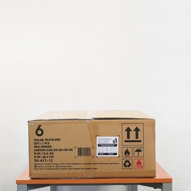 Тканинне ігрове крісло SRACER R6, ігрове крісло до 130 кг, гоночне крісло з підголівником, з поперековою опорою, з 2D підлокітниками, чорно-червоне