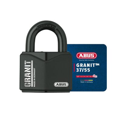 Замок навісний ABUS Granit 37/55 для зовнішнього використання з загартованої спеціальної сталі з циліндром Plus рівень безпеки 10, 55 мм