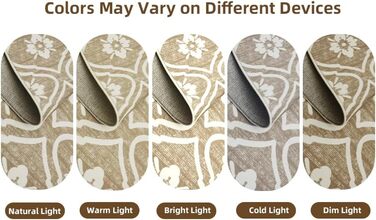 Килимок для кухні Puremy невеликого розміру, 60 x 100 см, для прихожих, ультратонкий з марокканським візерунком, брудовідштовхувальний, можна прати,  для коридору, дитячої кімнати, пральні, спальні, бежевий