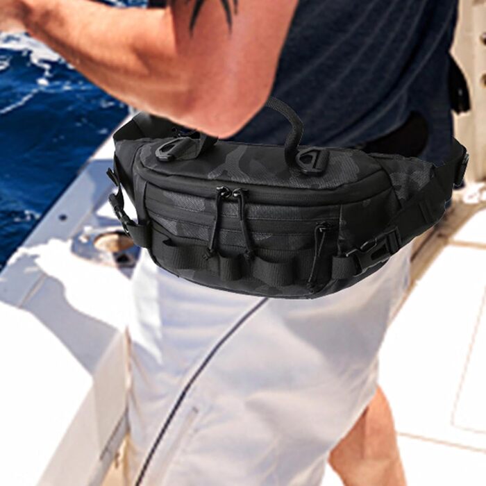 Рибальська поясна сумка, поясна сумка для риболовлі нахлистом - водонепроникна рибальська сумка з поясним поясом Портативна сумка для риболовлі нахлистом Аксесуари для активного відпочинку для чоловіків, жінок, камуфляж