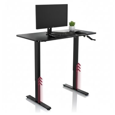 Стіл з регульованою висотою 120x60 см Stand CR Black Комп&39ютерний стіл з ручним регулюванням висоти, 802115