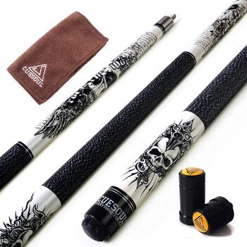 Киї для більярду CUESOUL Rockin Series 57 &3921 oz з кленом, захистом шарніра/захисником древка та рушником для кия, білий