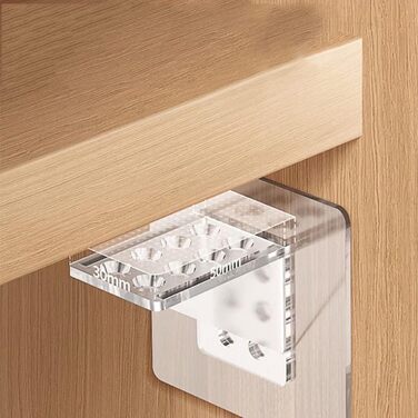 Клейкі гачки для полиць шафи, самоклеючі, прозорі опори для полиць, кронштейни для полиць, клейкі гачки, опори для основи, тримачі для полиць, шафа, тримачі для скла, полиці, прозорі, один розмір (12) 12 прозорих