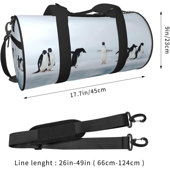 Дорожня сумка Париж, з принтом, кругла, великої місткості, для піших прогулянок, відпустки, ділових поїздок та іншого, пінгвіни на айсберзі, універсальний розмір