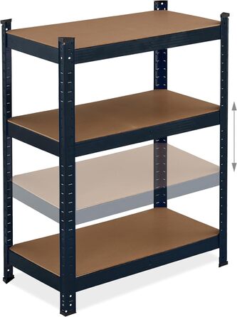 Полиця для зберігання Relaxdays для важких умов експлуатації, 5 ярусів, ВШХ 180 x 100 x 40 см, до 500 кг, сталь, чорна