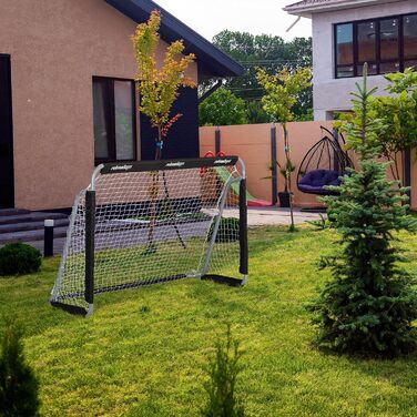 Футбольні ворота Relaxdays, професійні футбольні ворота для дітей та дорослих, з сіткою, для саду, розміри В 110x150x75 см, сірі/чорні