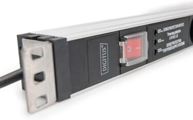 Подовжувач живлення DIGITUS 19 - - 1U - 250 В змінного струму - 50/60 Гц - 16 А - 4000 Вт (5 кранів, мережевий фільтр і захист від перенапруг, версія DE)