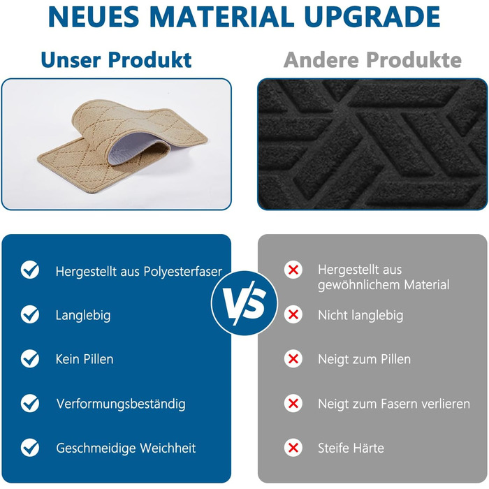 Килимові сходинки, нековзні, 20x76 см (15 шт.), килимова доріжка для сходів, багаторазовий клей для чистих, гладких сходів, захисний килимок для сходів для дітей, бежевий