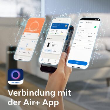 Баштовий вентилятор-обігрівач, 2000 Вт, керування за допомогою застосунку, економія енергії до 50, дисплей температури, 5 функцій безпеки, 4 режими, коливання 60, тихий, чорний/сірий (CX5120/11) Сірий баштовий вентилятор-обігрівач, 2000 Вт, 5000