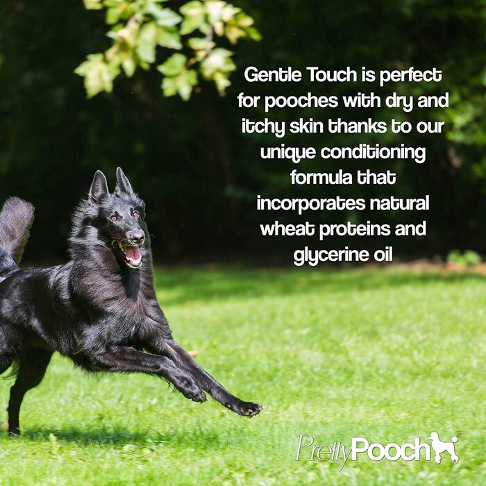Шампунь та кондиціонер Pretty Pooch Gentle Touch для собак, професійний шампунь глибокого очищення для собак з чутливою шкірою, що не викликає свербежу (4 л, аромат дитячої присипки)