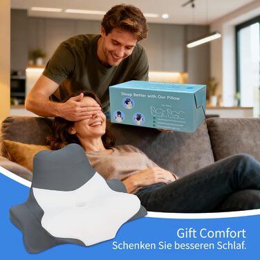 Подушка для шиї FATIVO з піни з пам&39яттю форми, ортопедична подушка-метелик, ергономічна подушка для голови, подушка для сну на боці, спині та животі